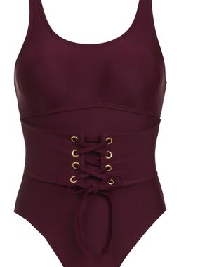 NWOT GabiFresh x Swimsuits For All Lace-Up One-Piece Swimsuit
